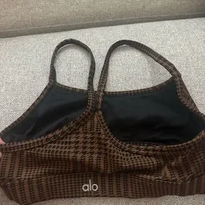 Brown Houndstooth Women's alo bra